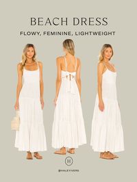 A lightweight, flowy, feminine white maxi dress that's perfect for summer, the beach, or a european vacation.