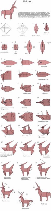 origami unicorn 1 - 35 complete diagram