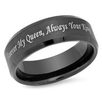 Forever My Queen, Always Your King Black Tungsten Carbide Promise Ring We can personalize inside the ring free up to 30 characters Great for any name or very short message