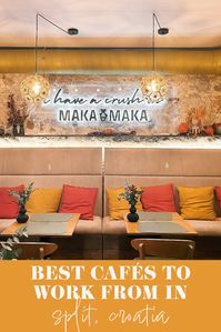 Split is a great base for digital nomads that are looking to explore Croatia, both because of its location as well as the availability of affordable accommodation during off season. The best laptop friendly cafés in Split: 1. Splitska Coffee 2. D16 Coffee 3. MakaMake Acai & Poke Bar 4. Cookie Lab