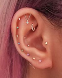 Hidden Helix Cartilage Crystal Chain Drop Ear Piercing Earring Stud – Impuria Ear Piercing Jewelry