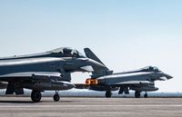 German and an Italian Eurofighter Typhoon jet Fighters
