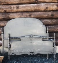 Vintage Lovely used Wise Owl Paint in Grecian Clay and Weathervane to create this rustic and romantic bed. ♥️ #wiseowlpaint #grecianclay #weathervane #painted #furniture