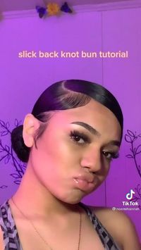 Slick back knot bun
