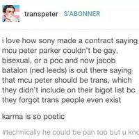 I love how in the tags it says "technically he could be pan too"