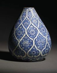 An Iznik Blue and White Pottery Bottle Vase, Ottoman Turkey, Circa 1510