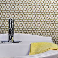 Shop SomerTile 12x12.625-inch Penny Snowcap White Porcelain Mosaic Floor and Wall Tile (10 tiles/10.74 sqft.) - Overstock - 10905932