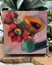 Marie Wheeler Art on Instagram: “Grateful!! Painting and grateful!! My two paintings I did this morning before heading out to Decatur. #sunflowers #sunflowerart…”