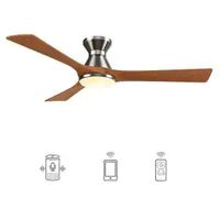 Antrim 52 in. Integrated LED Indoor/Outdoor Nickel Smart Ceiling Fan with Light and Remote, Works with Alexa/Google Home