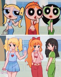 acatcie 🌱✨ on Instagram: “a ppc screencap redraw inspired by @meg.ikarp 🥺💓the original is so weird to look at?? they look like a squad of popular mean girls from a…”