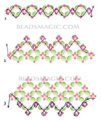 Free pattern for beautiful beaded bracelet Provence U need: seed beads 11/0 faceted beads