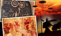 Ancient-Aliens: ALIENS and UFOs have been spotted in ancient cave paintings allegedly giving weight to a theory advanced extra terrestrials visited human ancestors and built ancient monuments. These amazing cave paintings by Apache Indians, which date back thousands of years, appear to show aliens and UFOs, according to supporters of the popular "ancient aliens" theory.