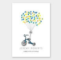 Tricycle fingerprint finger print guestbook alternative boy 1st birthday party idea. FREE Postage on all unframed prints within Australia