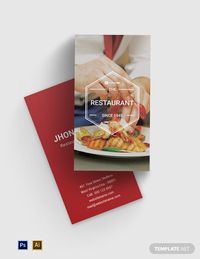Professionally Designed/ Written Free Free Ideal Restaurant Business Card Template Template - Easily Download, Edit & Print in Photoshop (psd)