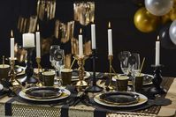 Ma table jour de l'an -> Chic et classe Décoration de table nouvel an - dorée et noire pour des fêtes réussies