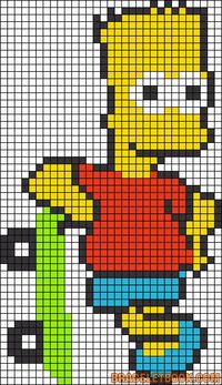 Bart Simpson perler bead pattern