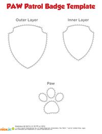 PAW patrol badge printable template