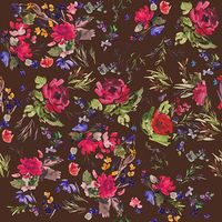 Velvet Flowers in Chocolate from Brett Design #brown #pink #floral #pattern #wallcoverings #fabric #interiordesign #designinspiration #thetextilefiles #clothandkindinteriordesign #brettdesign