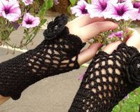 Lace crochet fingerless gloves mittens cuffs wristbands Victorian Goth Steampunk | Cross Stitch and Needlework | Scoop.it