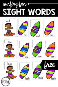 If you're looking for a fun way to practice sight words, these surfer sight word cards are a great activity for your little reader! #surfing #reading #sightwords