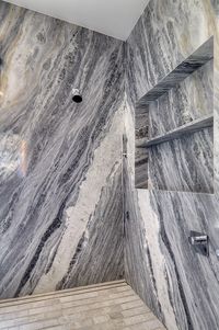 Master Bathroom. Marble Black and White Slab. #masterbathroom #bathroom #bathroomideas #shower #slab #marble #showerideas