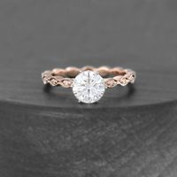 Art Deco Ring, Unique Moissanite Engagement Ring, 14K Solid Gold Wedding Ring, Diamond Ring For Women, Proposal Ring, Designer Ring ✥ 𝗗𝗲𝘀𝗰𝗿𝗶𝗽𝘁𝗶𝗼𝗻 𝗢𝗳 𝗥𝗶𝗻𝗴 :- ✥ Moissanite Diamond Details :- • Center Stone Shape : 𝐑𝐨𝐮𝐧𝐝 𝐂𝐮𝐭 • Center Stone Weight : 𝟏.𝟏𝟎 𝐂𝐓 • Center Stone Measurement : 7.00 MM • Side Stone Shape : 𝐑𝐨𝐮𝐧𝐝 𝐂𝐮𝐭 • Side Stone Weight : 0.174CTW • Stone Color : Colorless • Stone Clarity : VVS • Mohs Scale : Moissanite 9.25