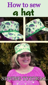 This is a YouTube sewing tutorial on DIY hat. Learn how to make a cadet cap, how to make a hat out of fabric, how to sew a hat for beginners; make DIY hat pattern; see hat making process. Easy sewing project for summer. #diyhat #diyclothes #diyfashion #sewingprojectsforbeginners #fashionsewing #sewingtutorials #hatmaking #headcovering #cadetcappattern
