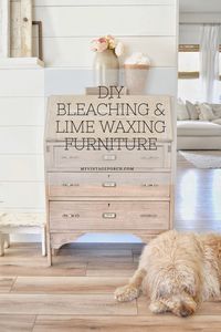 Bleaching And Lime Waxing Furniture / #DIY #bleachedfurniture #limewax #refinished #refinishedfurniture #DIYbleachedfurniture #farmhouse #farmhousestyle #farmhousedesk #vintageporch