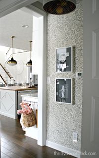The little hallway that could! (With wallpaper, paint and trim.) from Thrifty Decor Chick