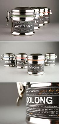 Elegant tea packaging concept by Kristen Haff. It had me at color-coded bands!