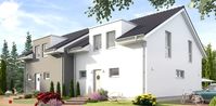 ProHaus Ausbauhaus - moderne Doppelhaushälfte ProGeneration 132 mit offenem Wohn-, Ess-, Kochbereich und Flachdachgauben.