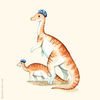 Watercolor painting Dinosaur poster