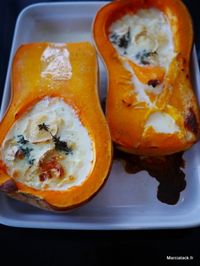 recette de courge butternut farcie au fromage de chevre