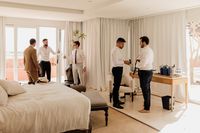 The #groom and his #groomsmen getting ready in style at his #luxuryhotels #wedding in #tenerife #groomsmenstyle