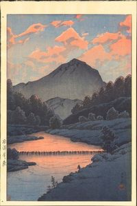 Hasui Kawase Woodblock Print - Hida Kamagatake SOLD
