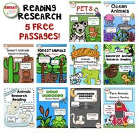 Animal Research Reading Free Passages by Jayne Gammons | TPT
