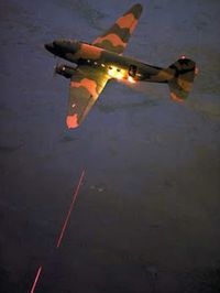 "Puff the Magic Dragon" the Vietnam plane. This plane was one of the first of its kind because of the many machine guns mounted on its sides which supplemented a circular attack that was used to surround ground enemies with gunfire.