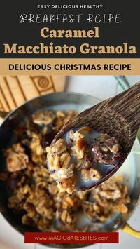 Simple breakfast can be so comforting and satisfying. This caramel macchiato granola does double duty: it's a crunchy, hearty, and delicious breakfast and also has a little caffeine kick. | Fall dessert recipes. Food. Easy dessert recipes. Healthy Recipes. Guten Free Recipes. Dessert delicious. Healthy Breakfast. Sugar Free recipes. Snacks. Food yummies | #healthy #glutenfree #nobake #sugarfree #breakfast #recipe #ideas #christmas #food