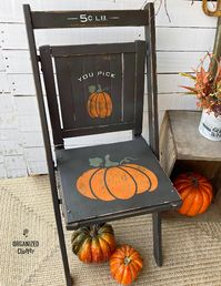 Vintage Wooden Folding Chair Gets A Fall Decor Makeover