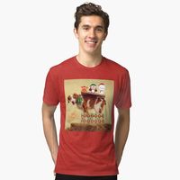 Get my art printed on awesome products. Support me at Redbubble #RBandME: https://www.redbubble.com/i/t-shirt/Cute-Christmas-Dog-with-his-friend-s-Quirky-dog-art-for-Dog-Lovers-and-Dog-Owners-by-haRexia/124443161.R05UB?asc=u