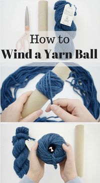 How to wind a yarn ball without a winder! This tutorial will have you winding perfect yarn cakes with just an empty paper towel roll.