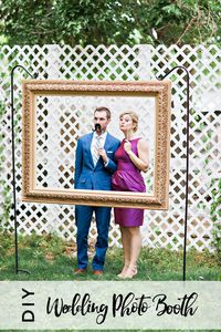 DIY Wedding Photo Booth using an open-back picture frame