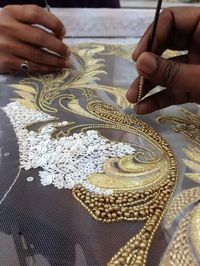 Oh so delicate. Learn how to embroider beads like this from experts who work for Chanel, Louis Vuitton and more at https://www.mastered.com/course-listings/3 #embroidery #sewing #sew #sacramento #meissnersewing