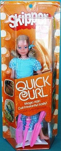 1972 Mod Quick Curl Skipper Doll 4223, 1st Edition Photo Box - Barbie, NRFB, Mint Doll Mattel