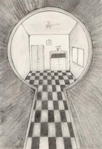 Looking through a keyhole by oswin-drawings on DeviantArt