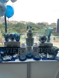 Mesa dulce Futbol azul