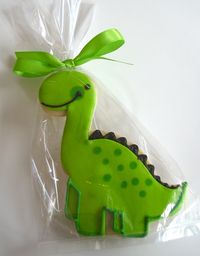 Cutest Dinosaur Cookie - Great favor idea for Dinosaur Birthday Party