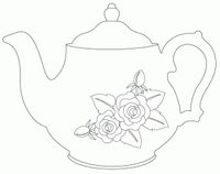 vintage teapot digital stamp