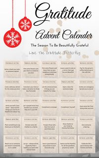 Gratitude Advent Calendar - this is a great starting point, but God created the Universe and the earth, so we really should be thanking Him!
