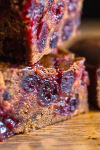 NYT Cooking: Sticky, spicy and full of cranberries, this gingerbread is perfect for the holidays. The recipe has been designed to make ahead, and will taste as good 2 days after baking as it does on the same day. (It will keep for 4 to 5 days.) To store it, wrap it well, stick it in the fridge and then bring to room temperature before serving. Whipped cream or crème fraîche, spiked with a little bourbon if you like, is nice on the side.